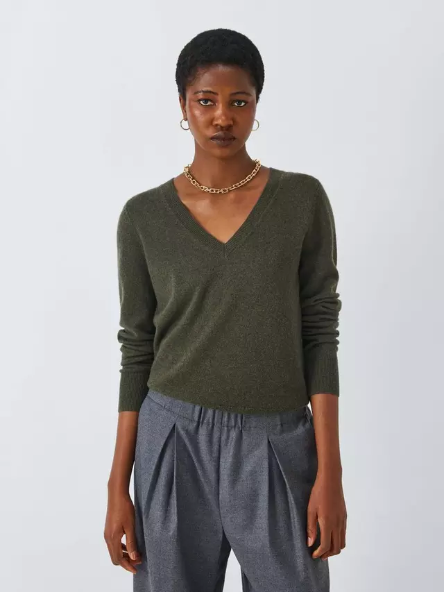 

Джемпер John Lewis Cashmere V-Neck, хаки