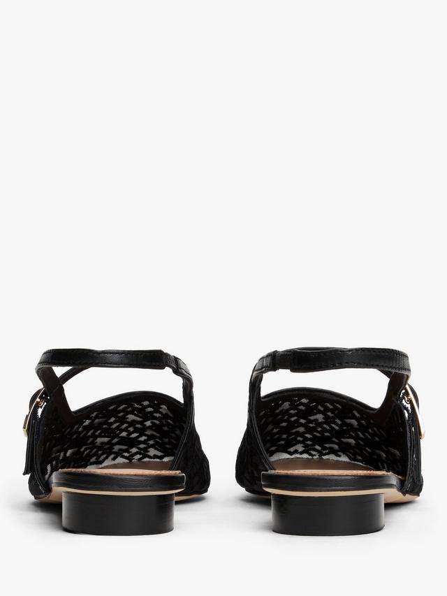 TH Monogram Slingback на каблуке-кitten из сетки Tommy Hilfiger, Black — фото 4