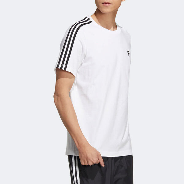 Футболка adidas neo Logo Printing Round Neck Sports Short Sleeve White T-Shirt, белый — фото 4