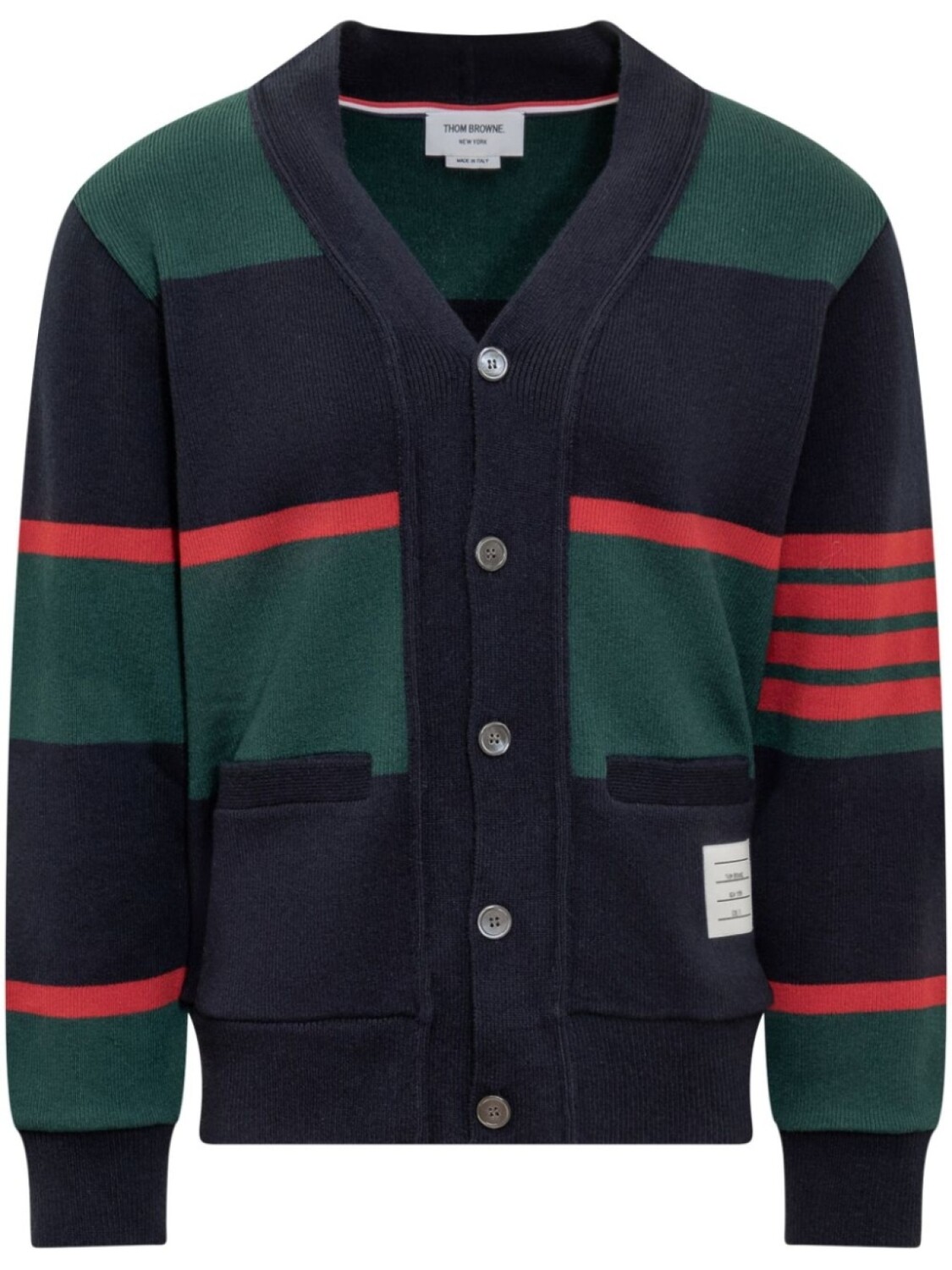 

Полосатый кардиган Thom Browne, зеленый