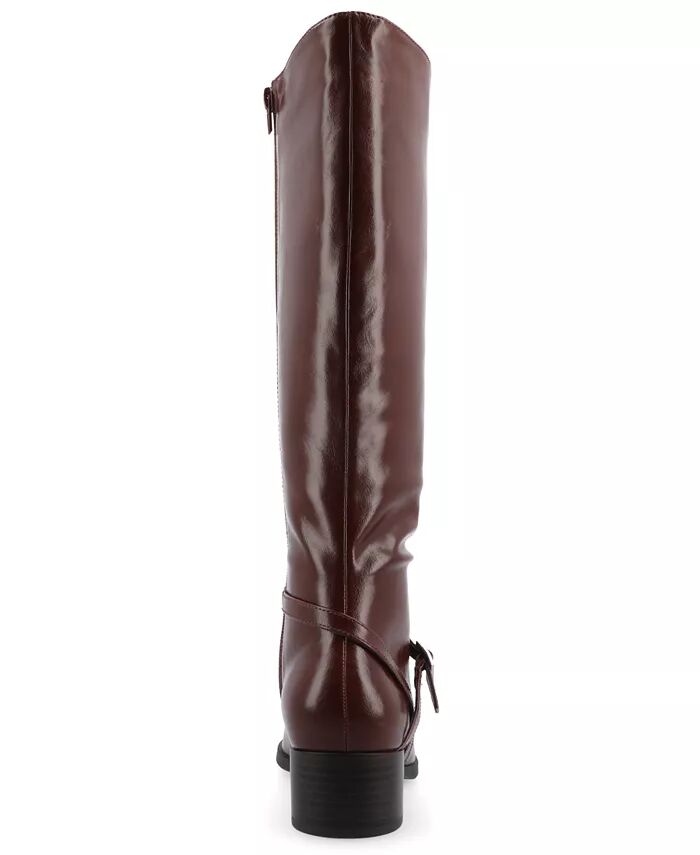 Женские сапоги для верховой езды Rhianah Wide Width Wide Calf Heel с высоким коленом Journee Collection, коричневый — фото 3