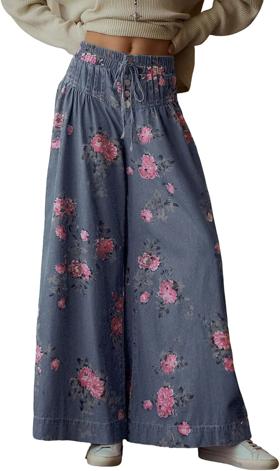 

Женские брюки Palazzo с эластичной талией и рюшами loveimgs