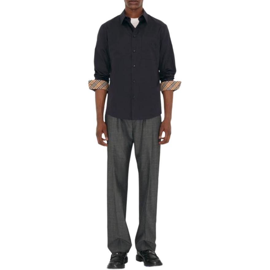 Рубашка Burberry хлопковая поплиновая, морской синий — фото 3