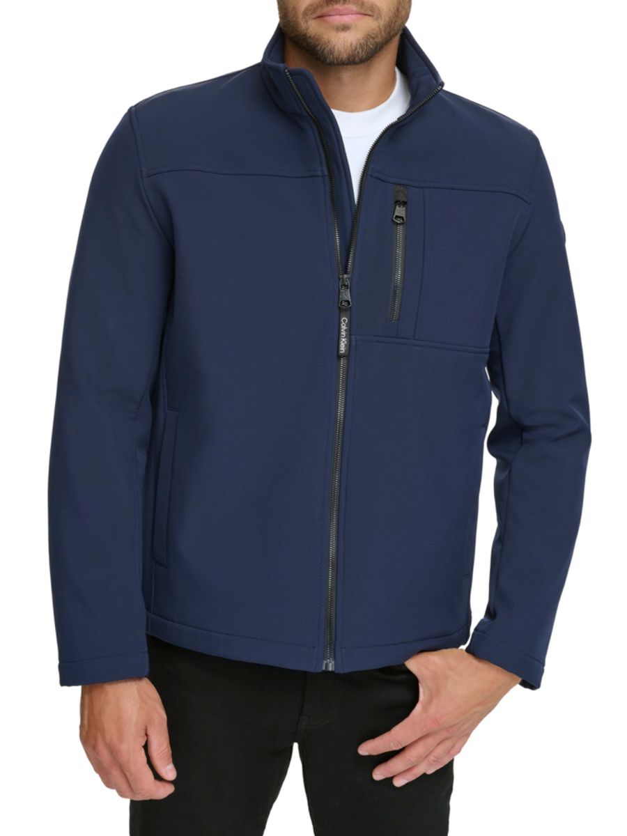 

Куртка со стойкой и воротником-стойкой Calvin Klein, цвет New Navy, Синий, Куртка со стойкой и воротником-стойкой Calvin Klein, цвет New Navy