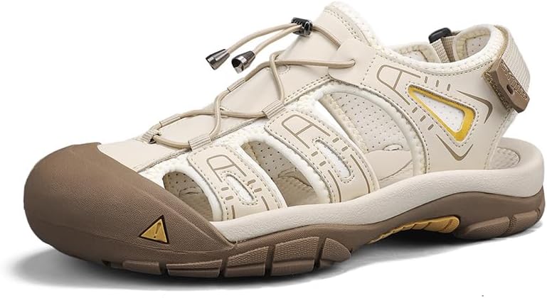 

Мужские походные спортивные сандалии с закрытым носком для активного отдыха, повседневные пляжные туфли, противоскользящие водные тапочки, легкие и удобные Asifn, белый