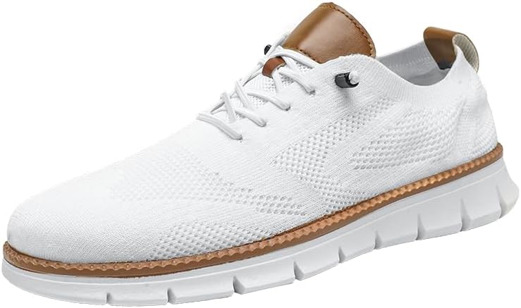

Мужская повседневная обувь, модные кроссовки для ходьбы с сеткой, деловые оксфорды для работы, легкая обувь с мягкой подошвой Hhhchpm, белый