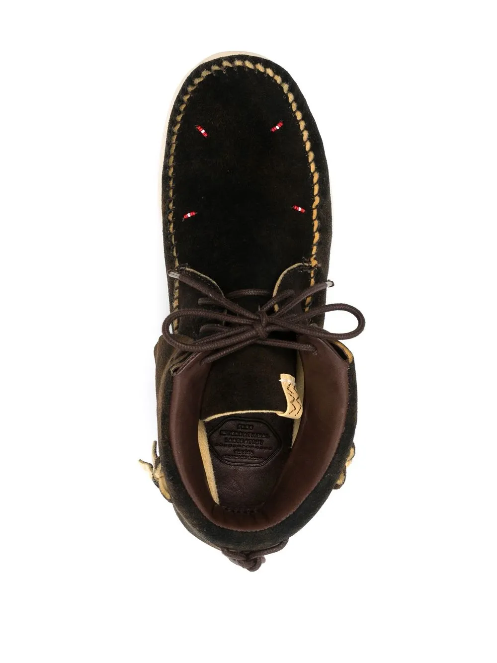 Кроссовки на шнуровке с бахромой visvim, коричневый — фото 4