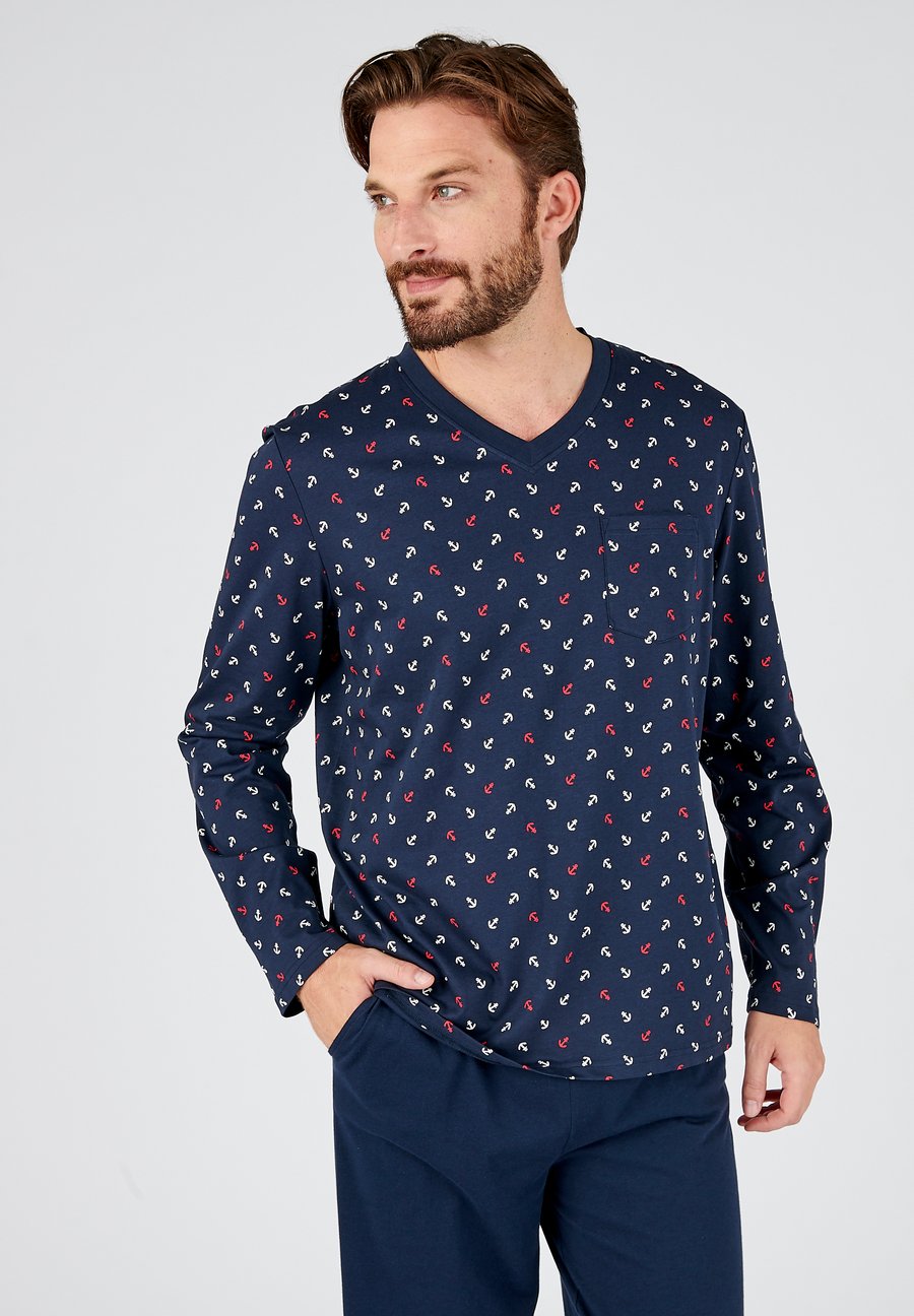 

Пижамный комплект Damart EN PUR PEIGNÉ, Navy Print/Blue