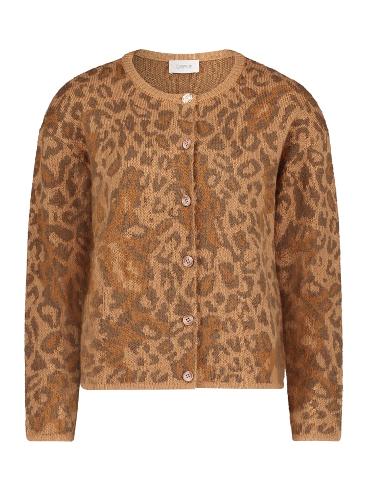 

Вязаный кардиган с круглым вырезом цвета кэмел/коричневый CARTOON