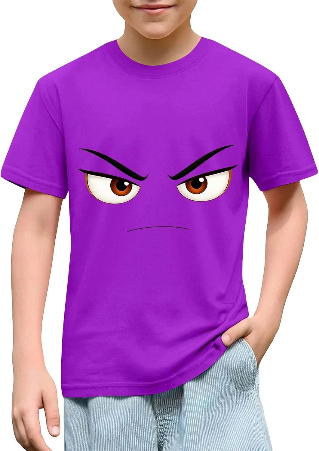 Футболка детская с графическим принтом Funny Face, Zzalalana, Purple