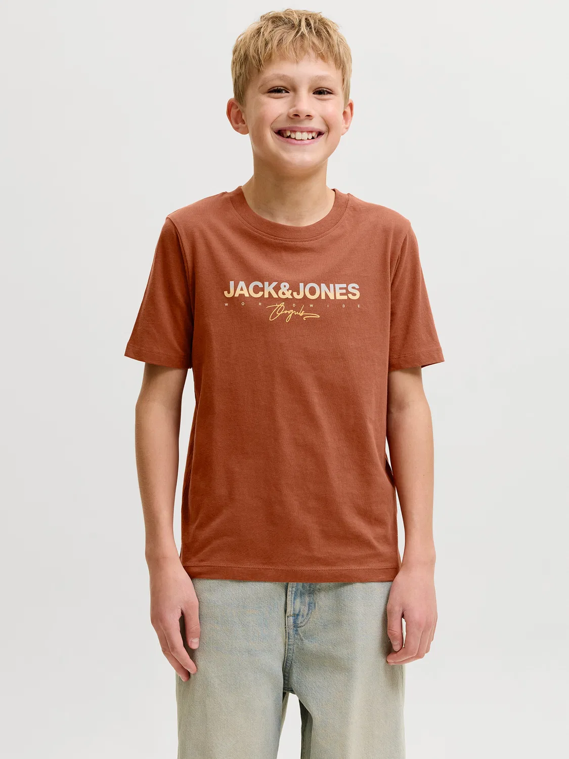Футболка 'JORCanggu' Jack & Jones Junior, Auburn/White — фото 3