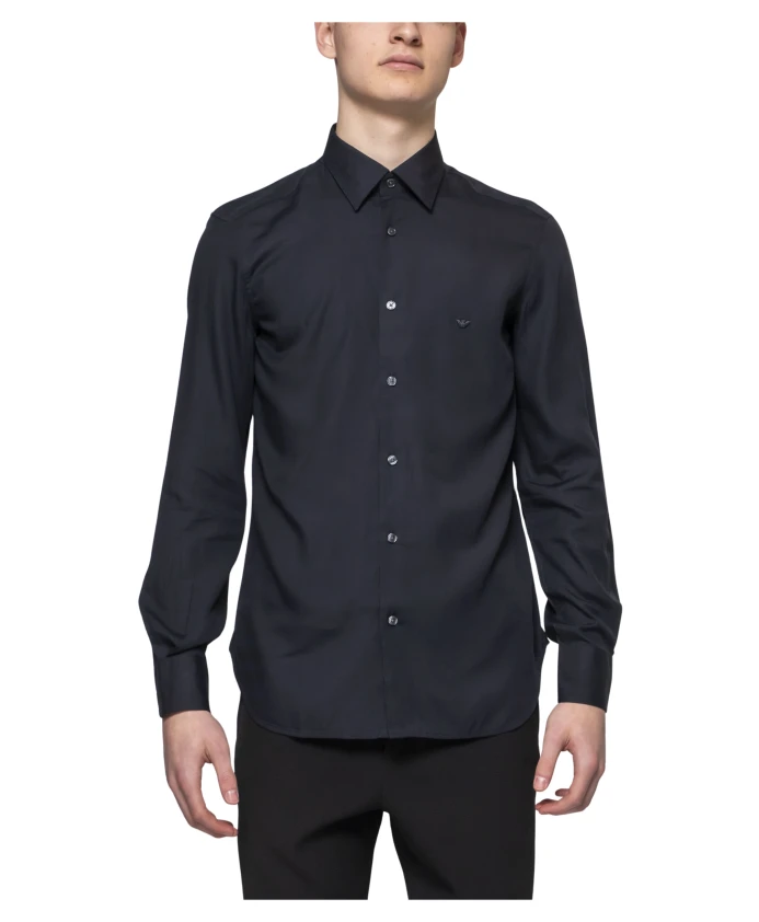 

Знаменитая синяя мужская рубашка Emporio Armani, синий