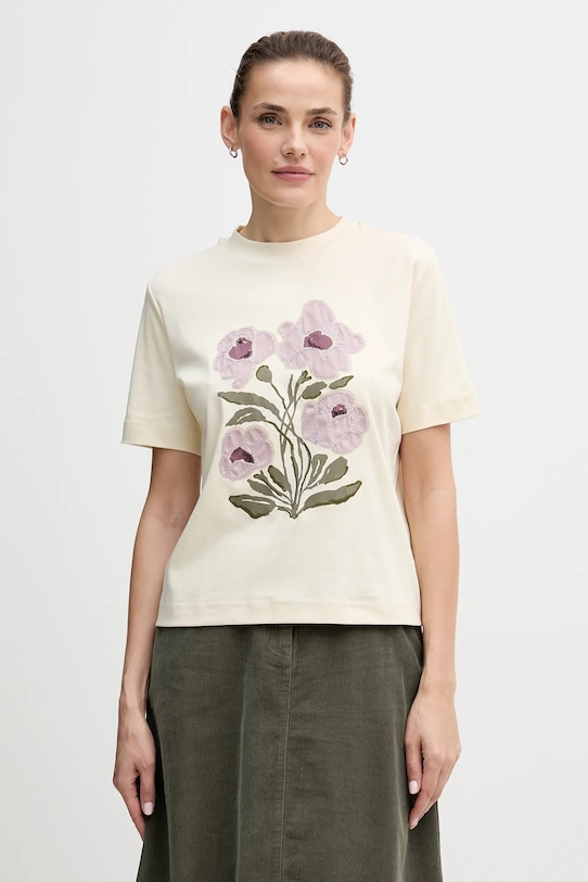 

Хлопковая футболка United Colors Of Benetton, бежевый