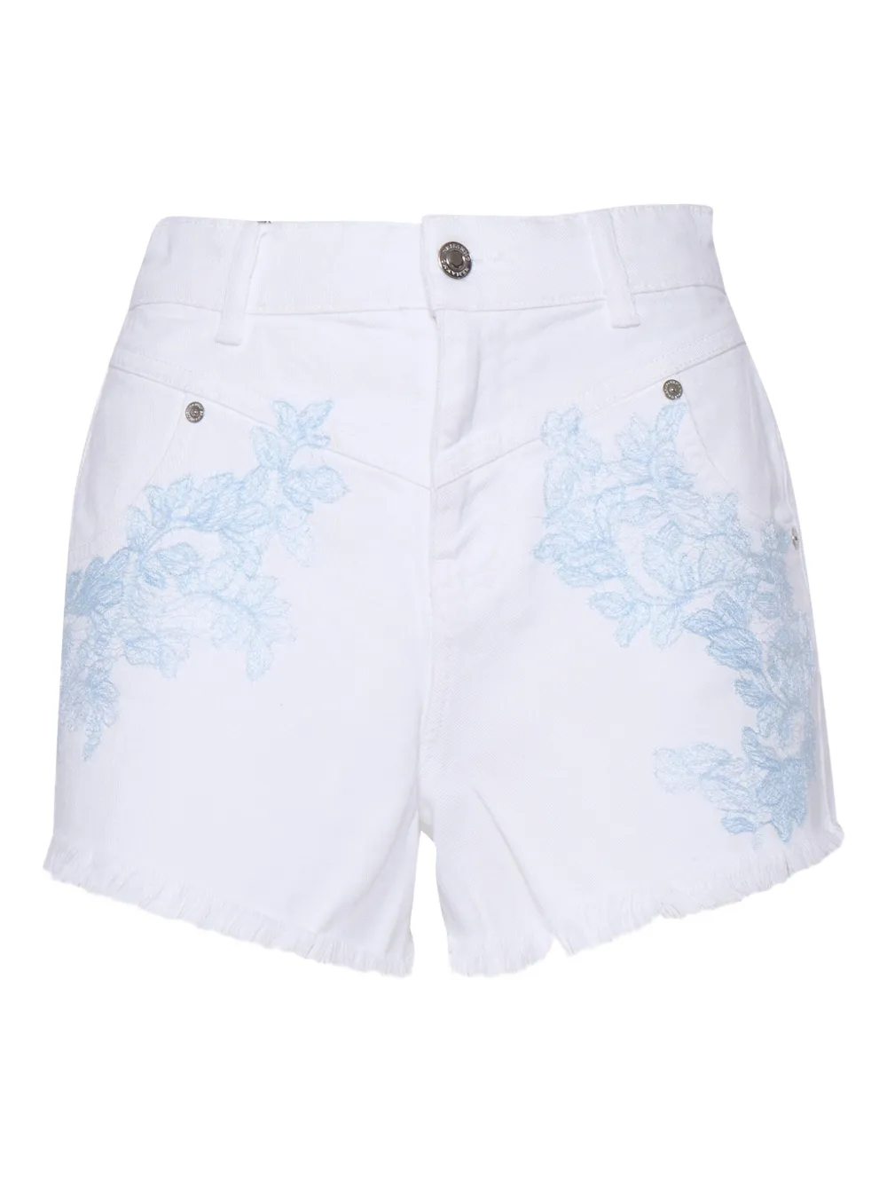 

Шорты с цветочной вышивкой и бахромой Ermanno Scervino, белый