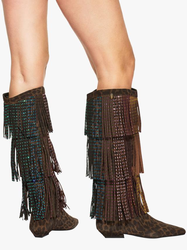 Ковбойские сапоги Western с бахромой на молнии из замши Kurt Geiger London, Multi — фото 2