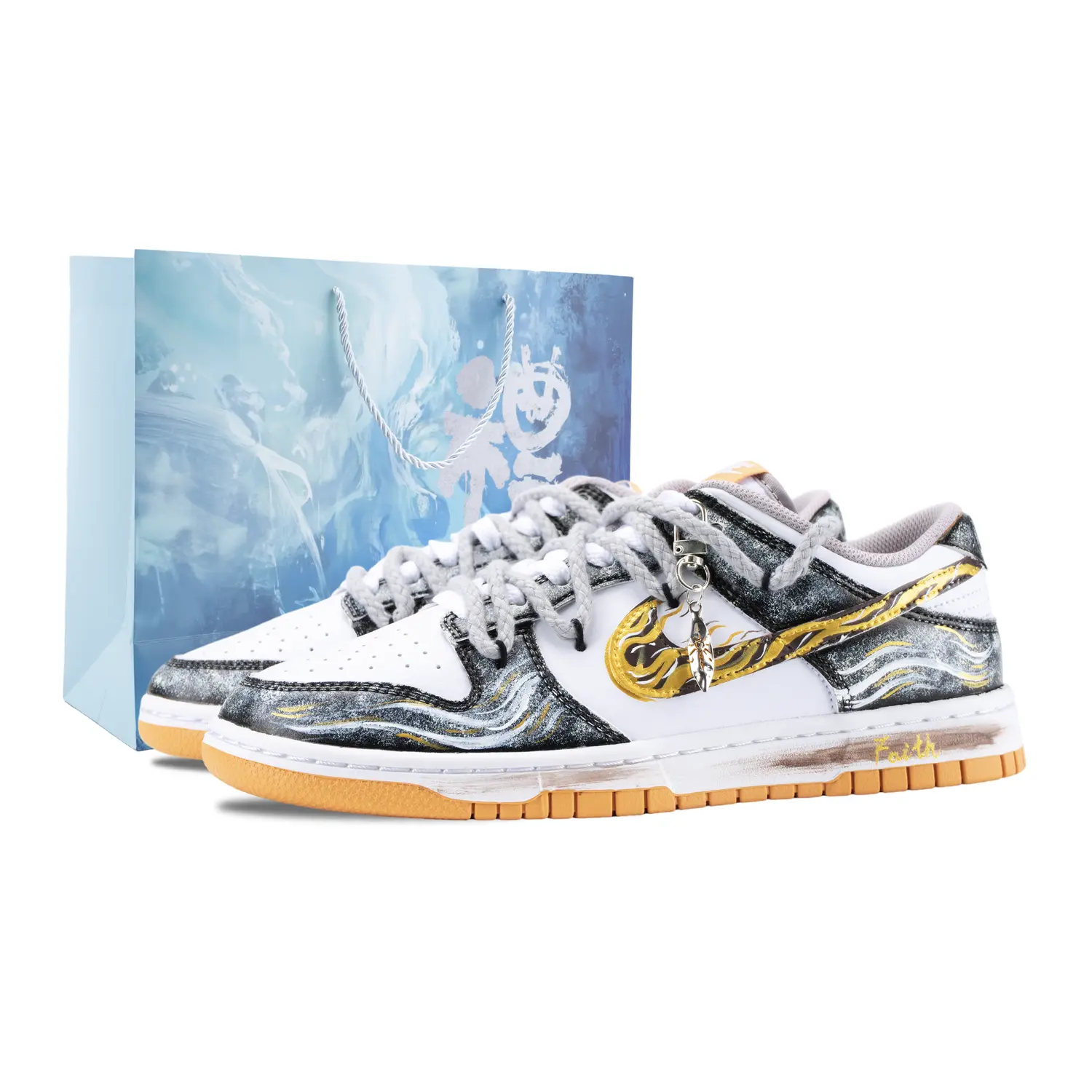 

Nike Мужские скейтерские кроссовки dunk akasagarbha realm устойчивые к истиранию, gray gold