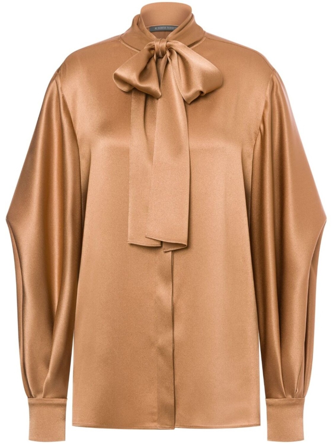 

Alberta Ferretti атласная блузка с бантом, нейтральный цвет