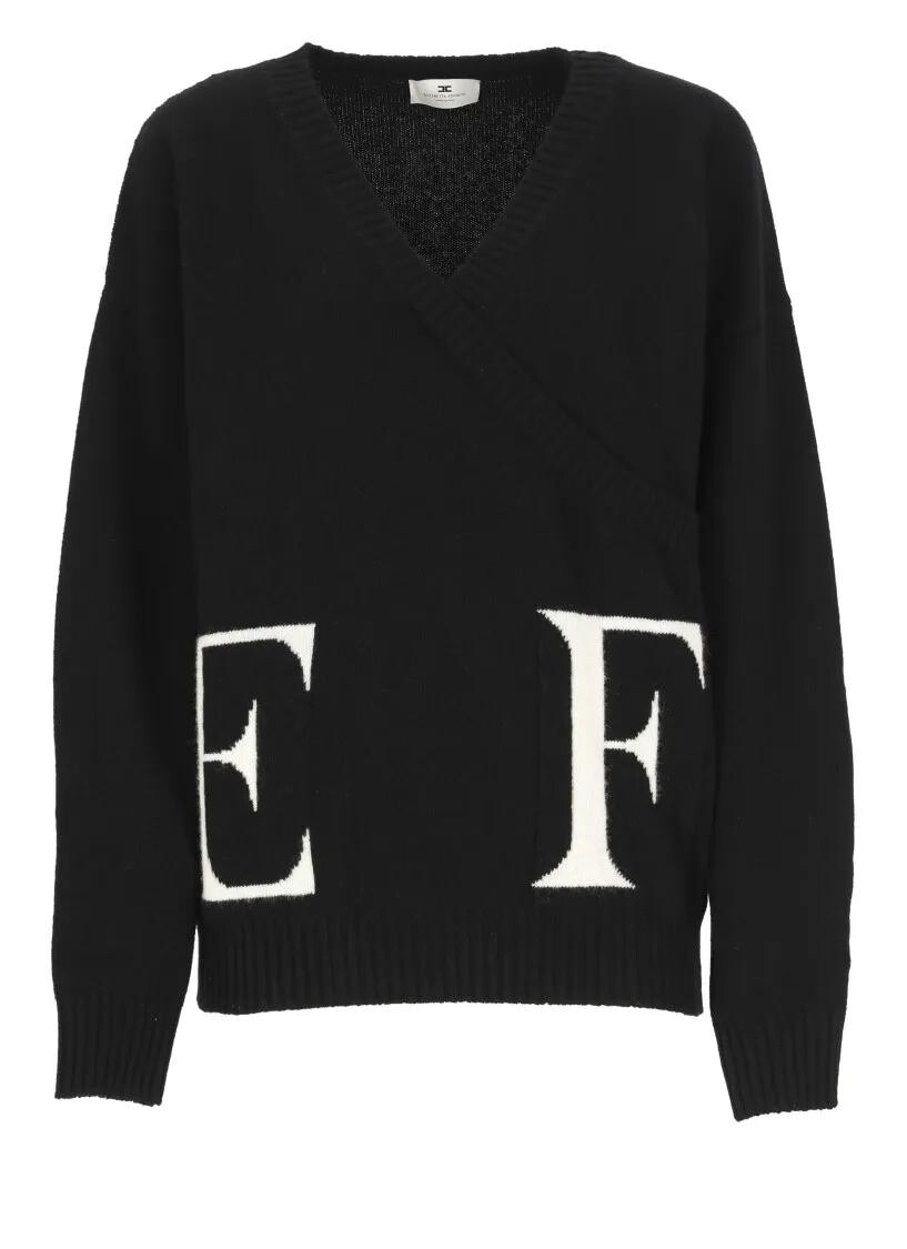 

Полосатый свитер Elisabetta Franchi, черный