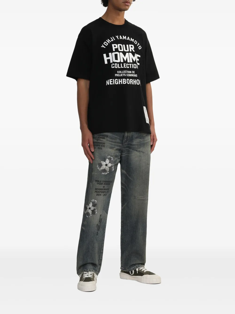 Футболка с надписью из коллаборации с Neighborhood Yohji Yamamoto, черный — фото 2
