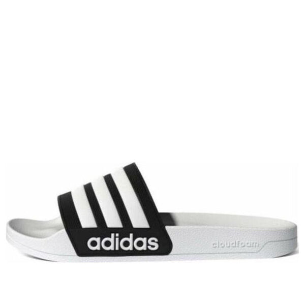 

Тапочки adilette shower slide 'white black' Adidas, белый