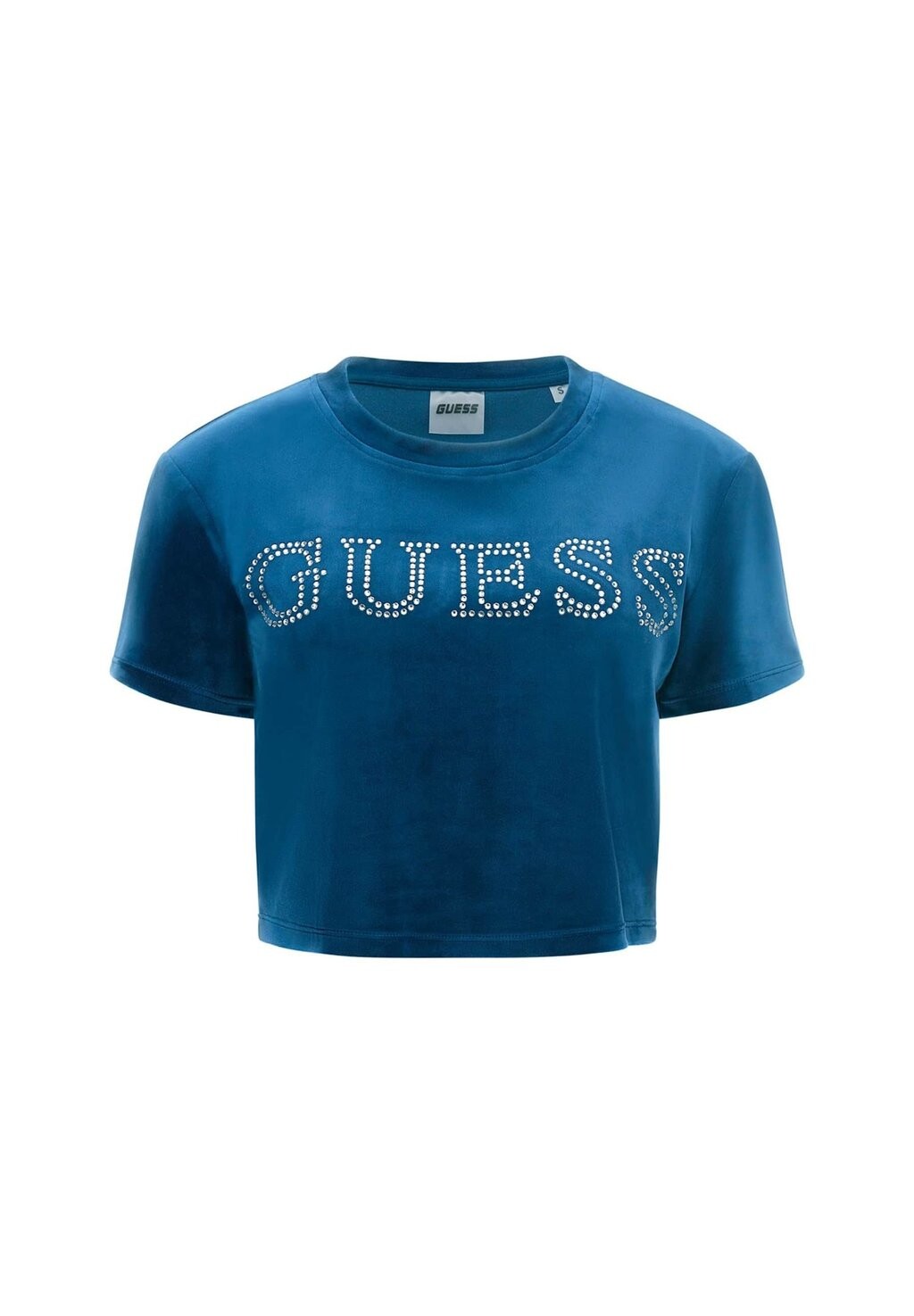 

Футболка с принтом LOGO FRONTALE STRASS Guess, синий