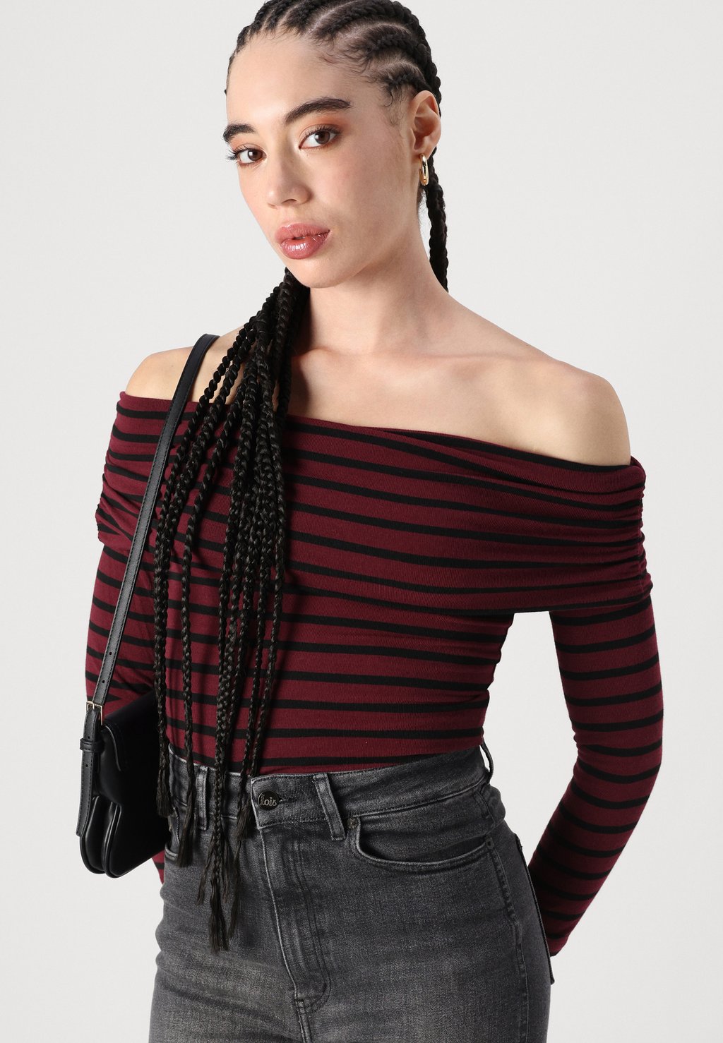 

Топ с длинными рукавами ONLGLAMOUR OFF SHOULDER ONLY, бордовый