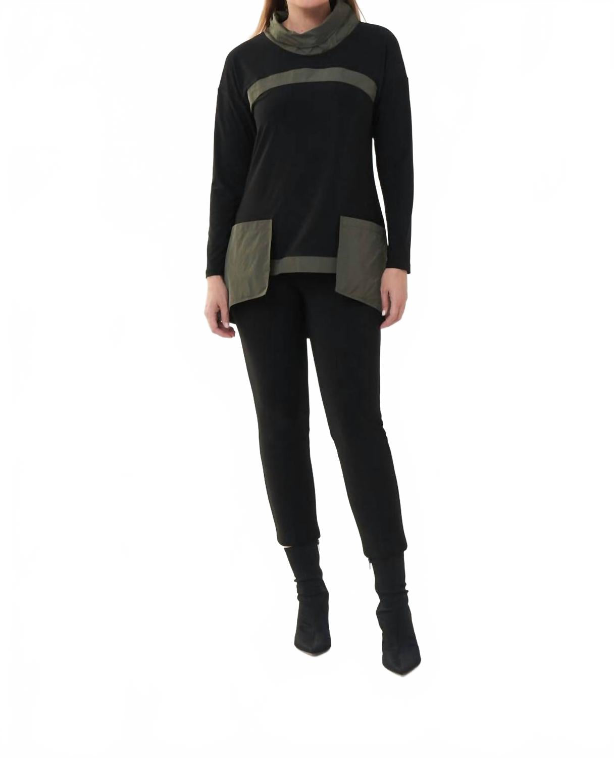 

Joseph Ribkoff Верхняя часть с контрастными деталями, цвет черный/авакадо