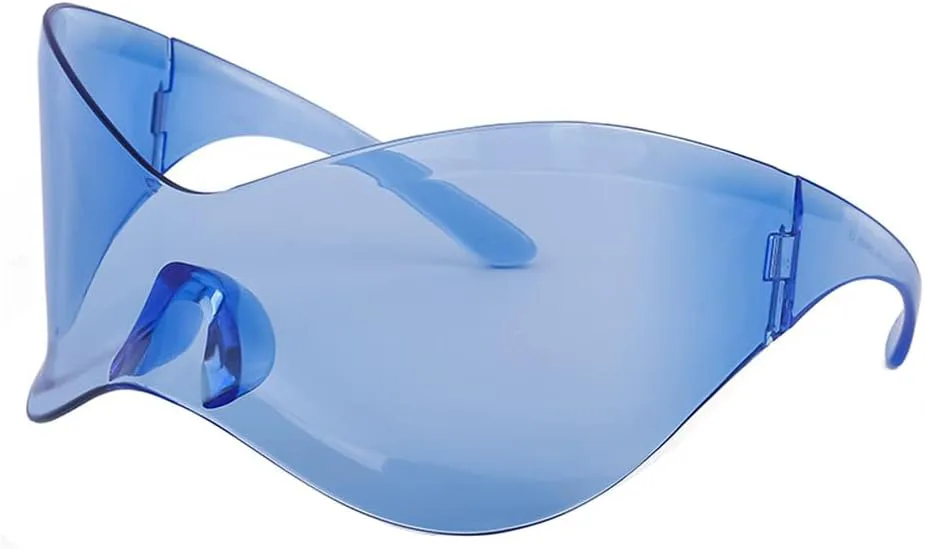 

Большие солнцезащитные очки-щитки без оправы, в стиле панк, для женщин и мужчин, цельные солнцезащитные очки, винтажные солнцезащитные очки WNCKSQ, C5blue