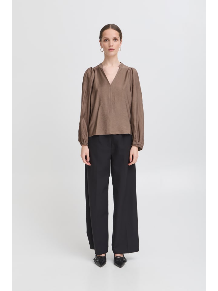 

ICHI Блузка с длинными рукавами IXWILMA, стандартный крой, цвет Caribou