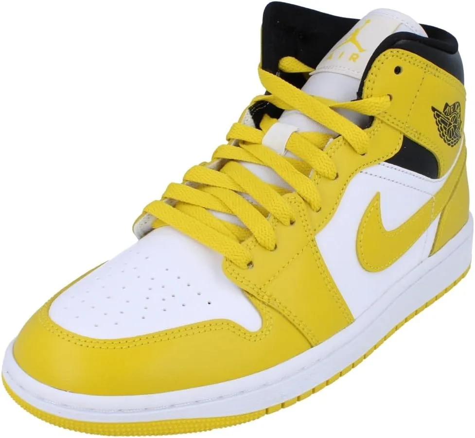 Кроссовки Nike AIR Jordan 1 MID, мужские баскетбольные кроссовки, разноцветные (красный/черный-белый 610), размер 49,5 EU (14 UK)
