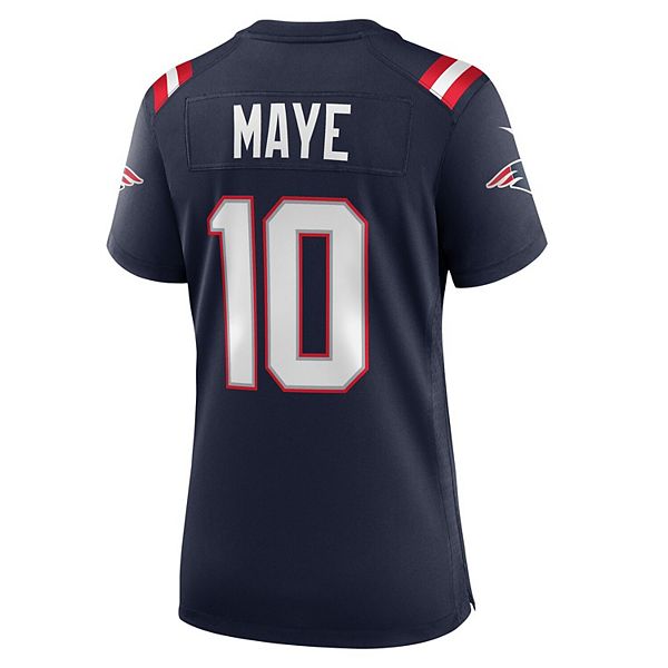 Женская игровая футболка Drake Maye New England Patriots в цвете navy Nike — фото 4