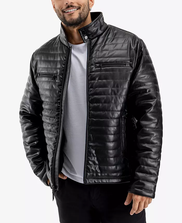 

Мужская стеганая куртка из PU с подкладкой из искусственного мутона Xray, черный