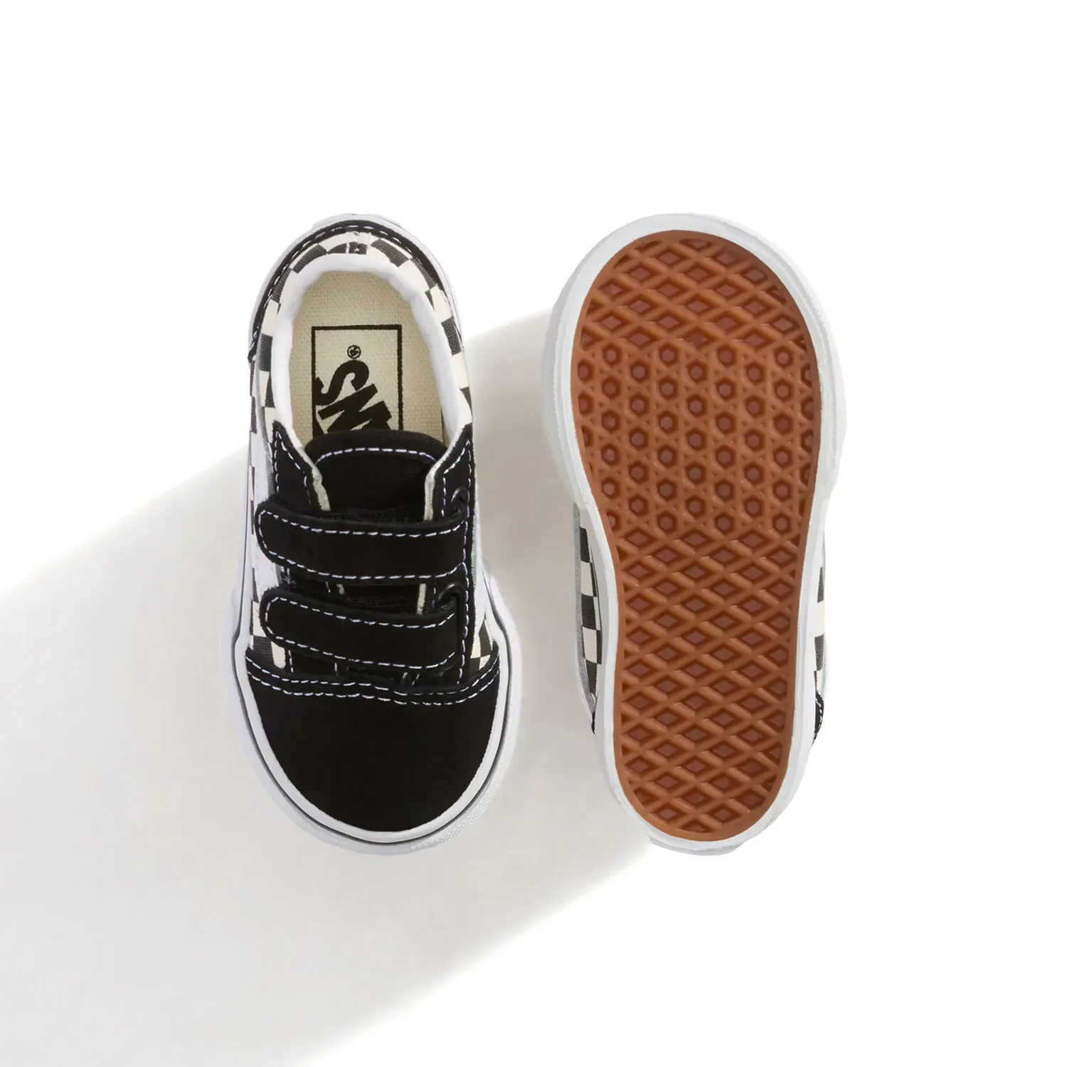 Детская повседневная кроссовка Old Skool Checher Vans, черный / белый — фото 3