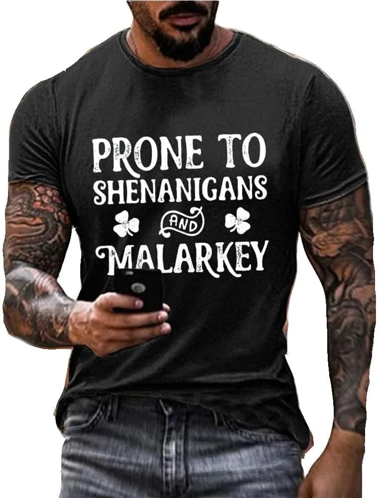 

Винтажная футболка с принтом "Prone to Shenanigans and Malarkey"