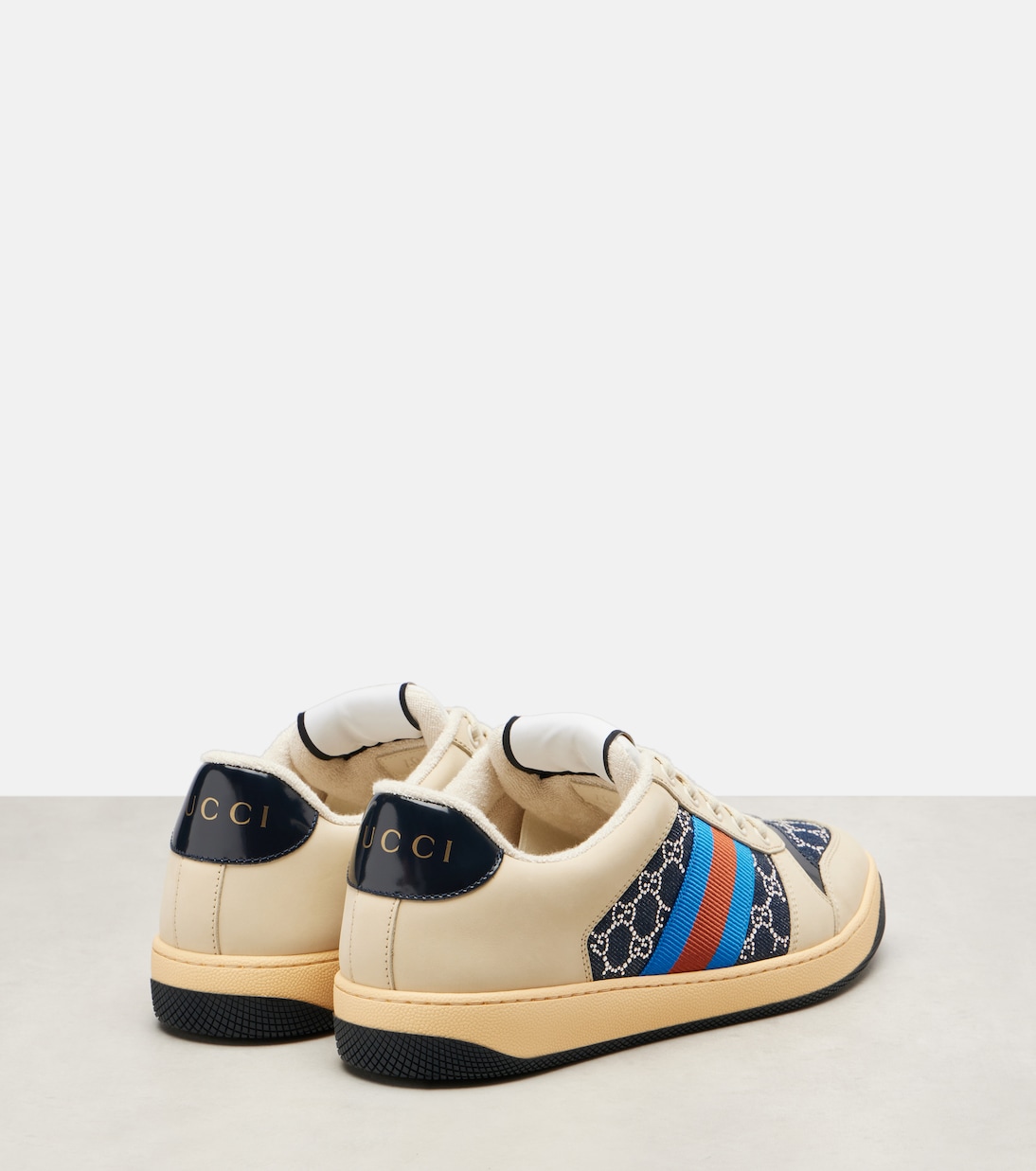 Кроссовки GG из денима с кожаными вставками Gucci, Db/Dm/Bl/Bs-n/Mw/B/M — фото 2