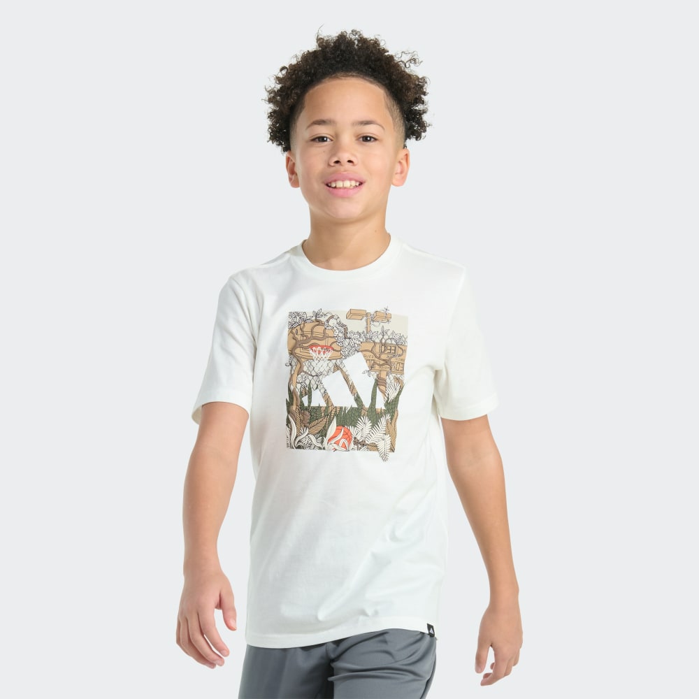 

Футболка Adidas Short Sleeve Jungle Box Logo Tee, цвет Off White