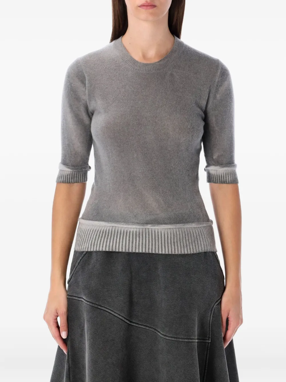 

Футболка с отделкой в рубчик Our Legacy, серый