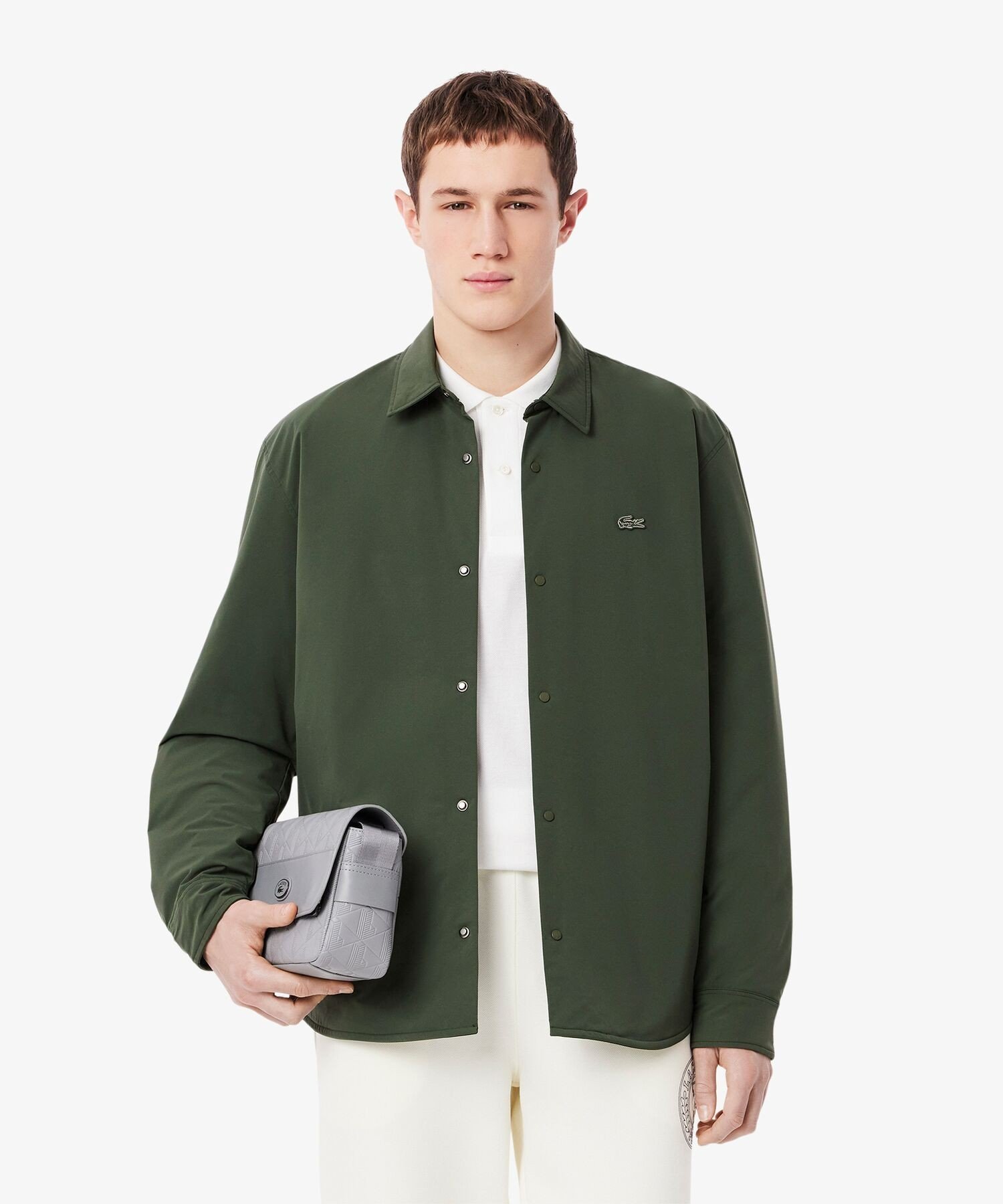 Водоотталкивающая эластичная стеганая рубашка-куртка LACOSTE, Dark Green
