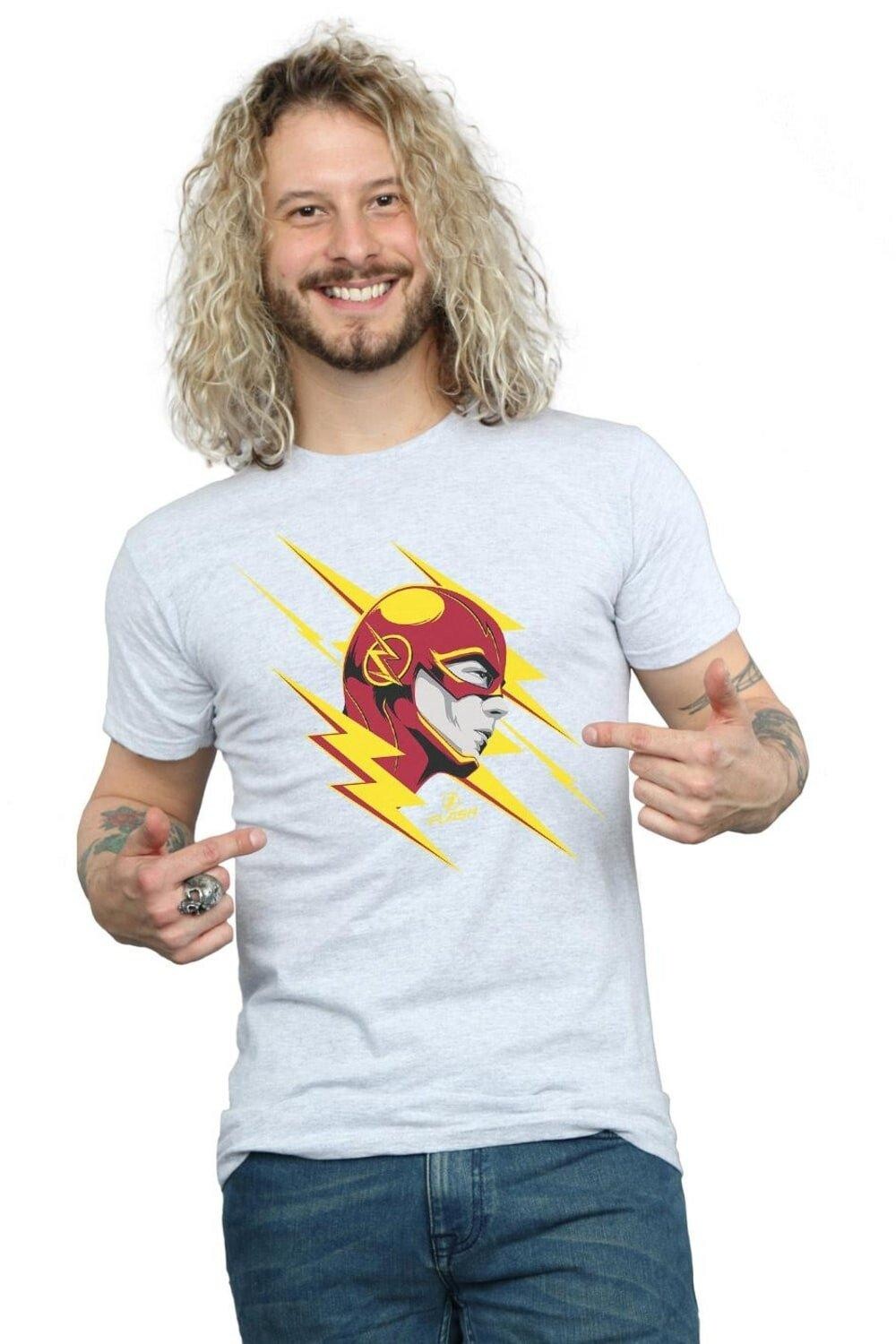 

Футболка с портретом Flash Lightning DC Comics, серый