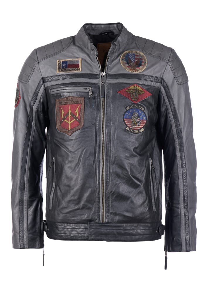 

Кожаная куртка TOP GUN, цвет black/anthra
