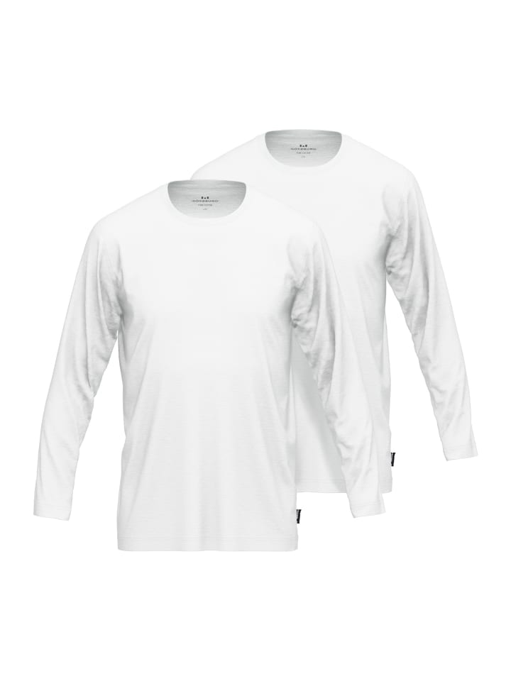 

Götzburg Рубашка с длинными рукавами, комплект из 2 штук, в калифорнийском стиле, светло-белого/однотонного цвета