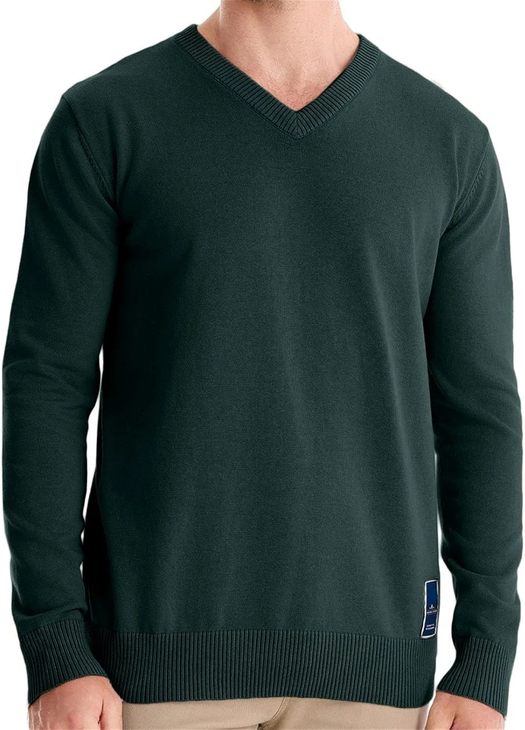 

Мужской свитер V-образным вырезом, вязаный, с длинным рукавом, Slim Fit