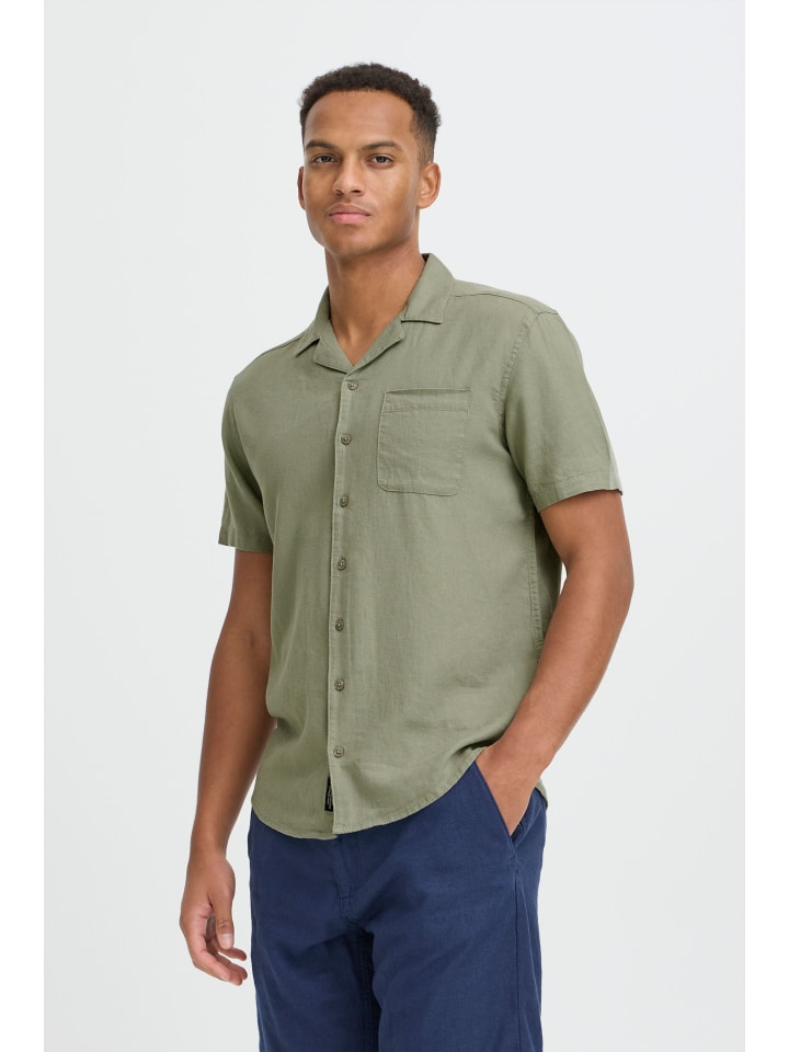 

BLEND Льняная рубашка BHMLinas зеленого цвета