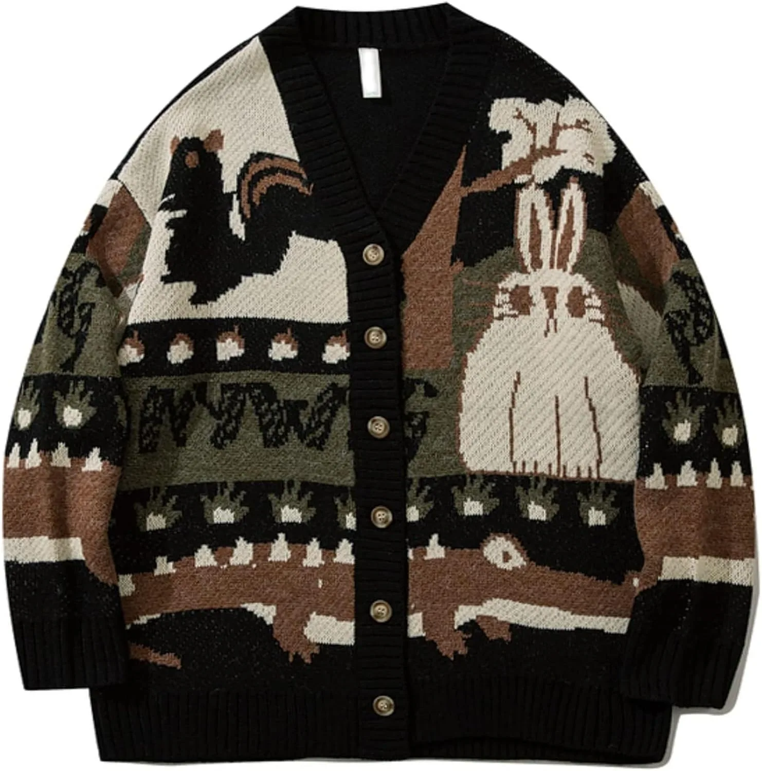 

Винтажный свитер Unisex в стиле chunky knit с длинными рукавами и рельефным узором SAGGION