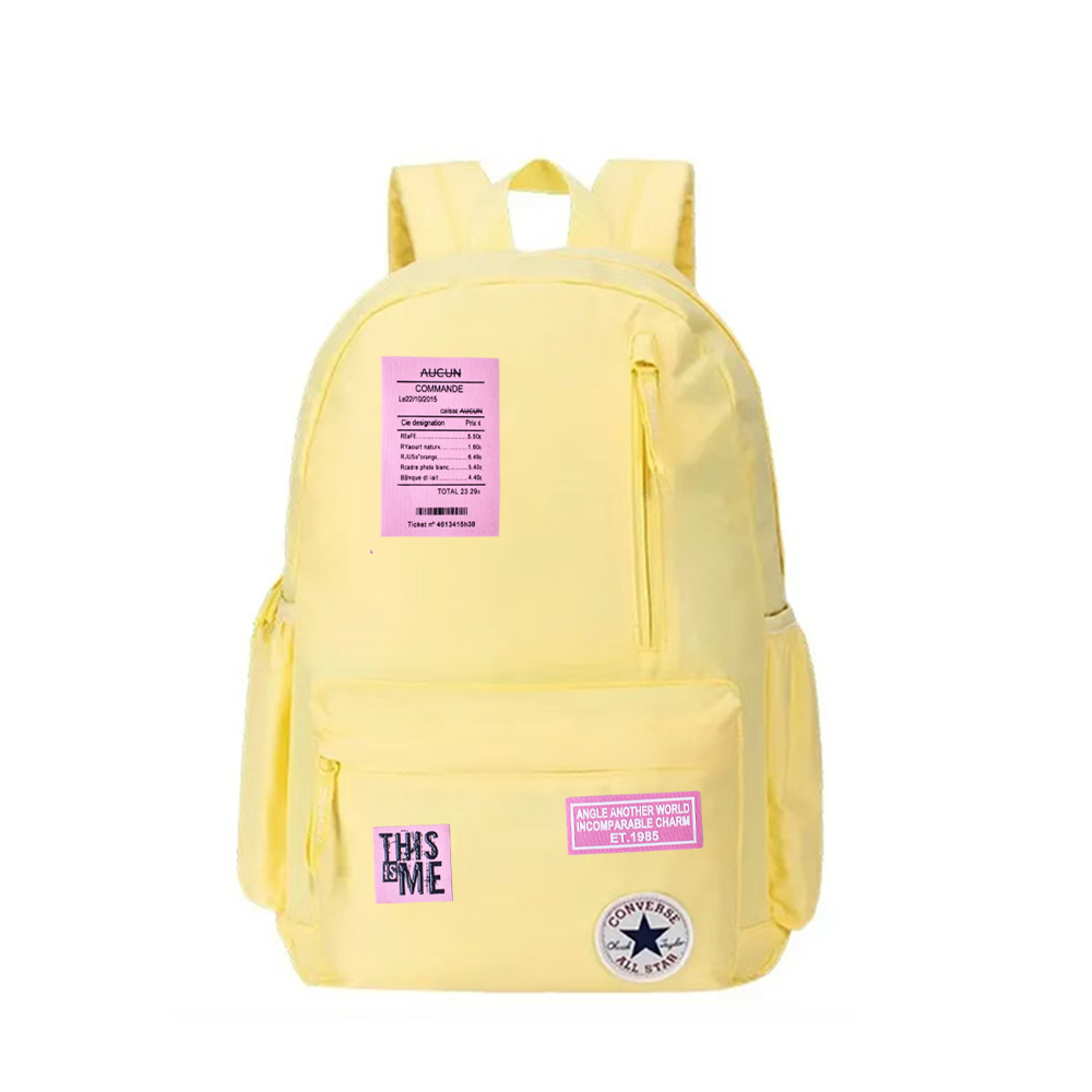 

Converse Полиэстеровый рюкзак среднего размера унисекс светло-желтый, Applique