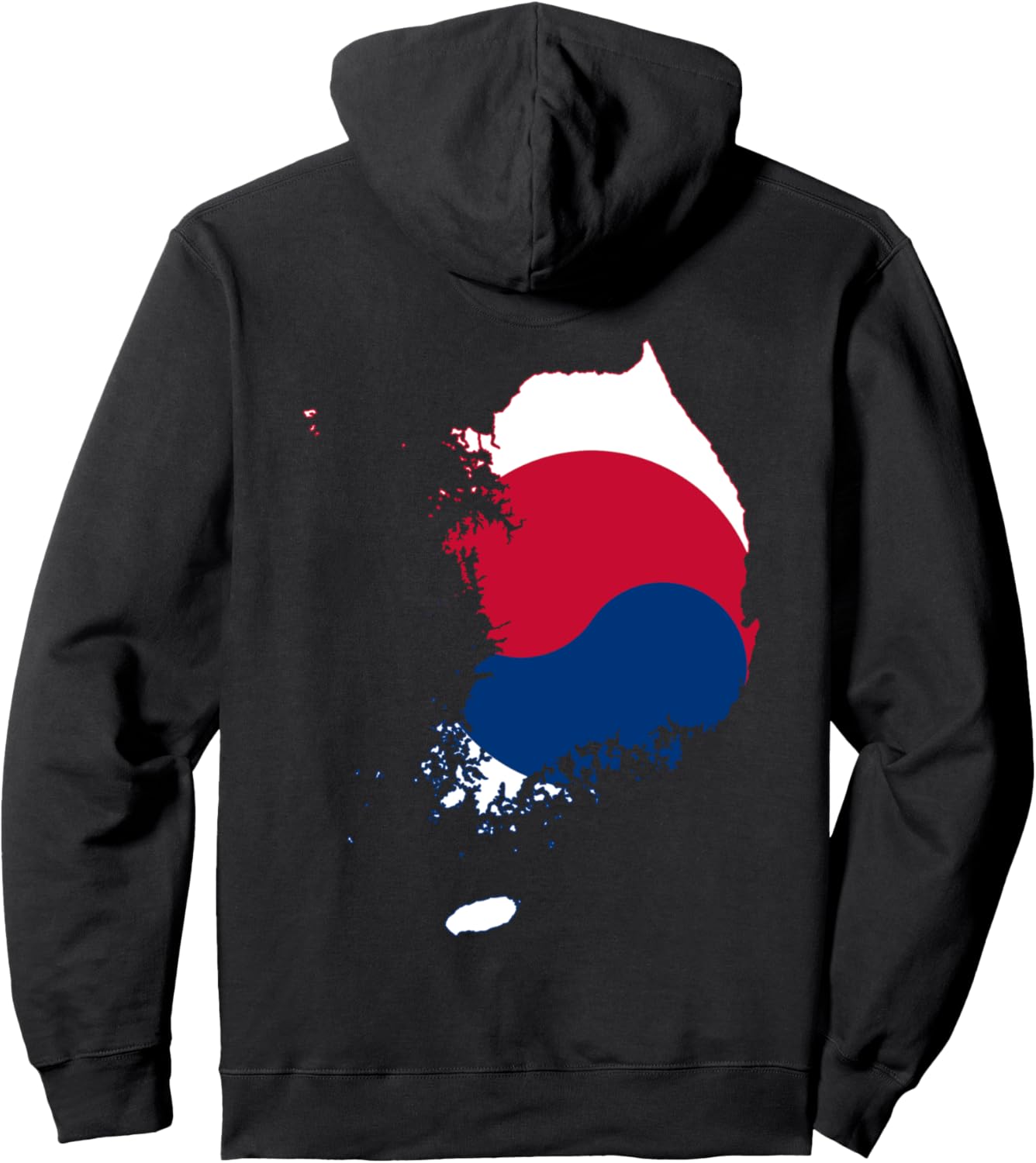 

Худи с изображением флага и карты Кореи, черное Korean Culture Korean Gifts