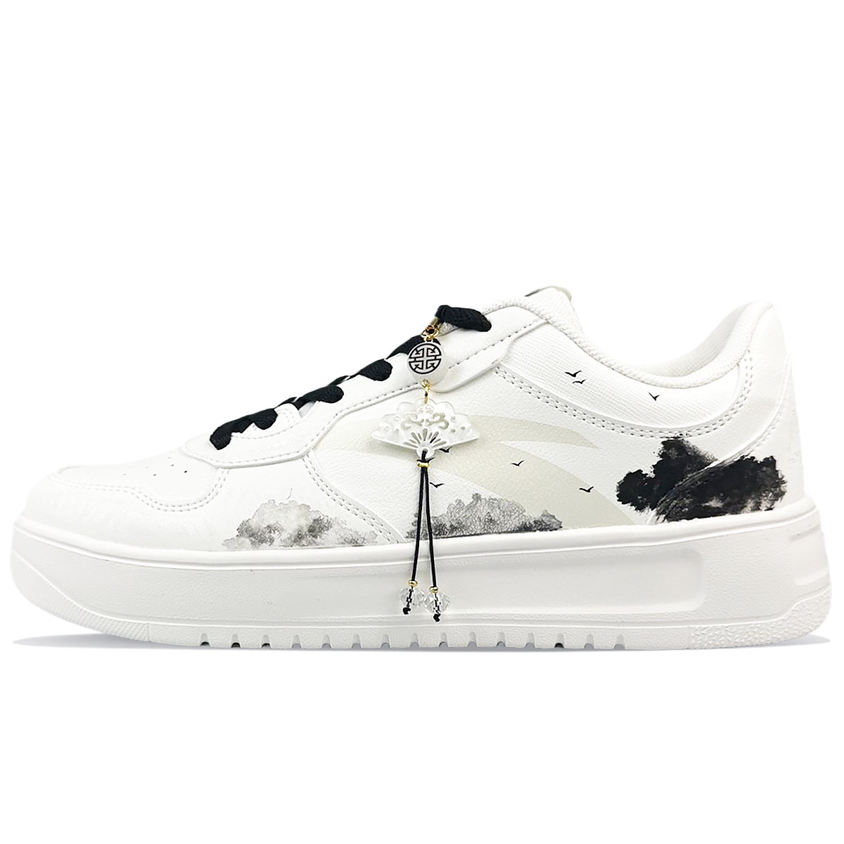 

ANTA Кроссовки для скейтборда Life Collection износостойкие и легкие мужские черно-белые бело-черные, цвет White Black