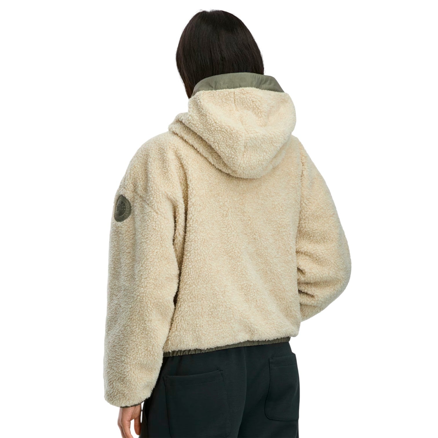 Куртка (WMNS) Canada Goose Alberni Reversible Fleece Bomber 'Light Tan Smokey Sage' — фото 4