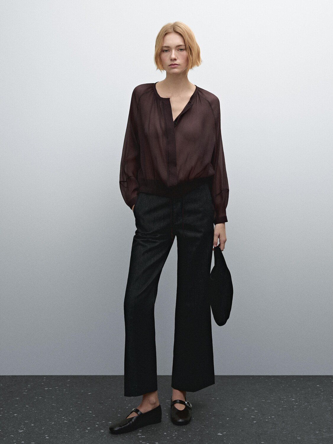 

Струящаяся рубашка Massimo Dutti, красный