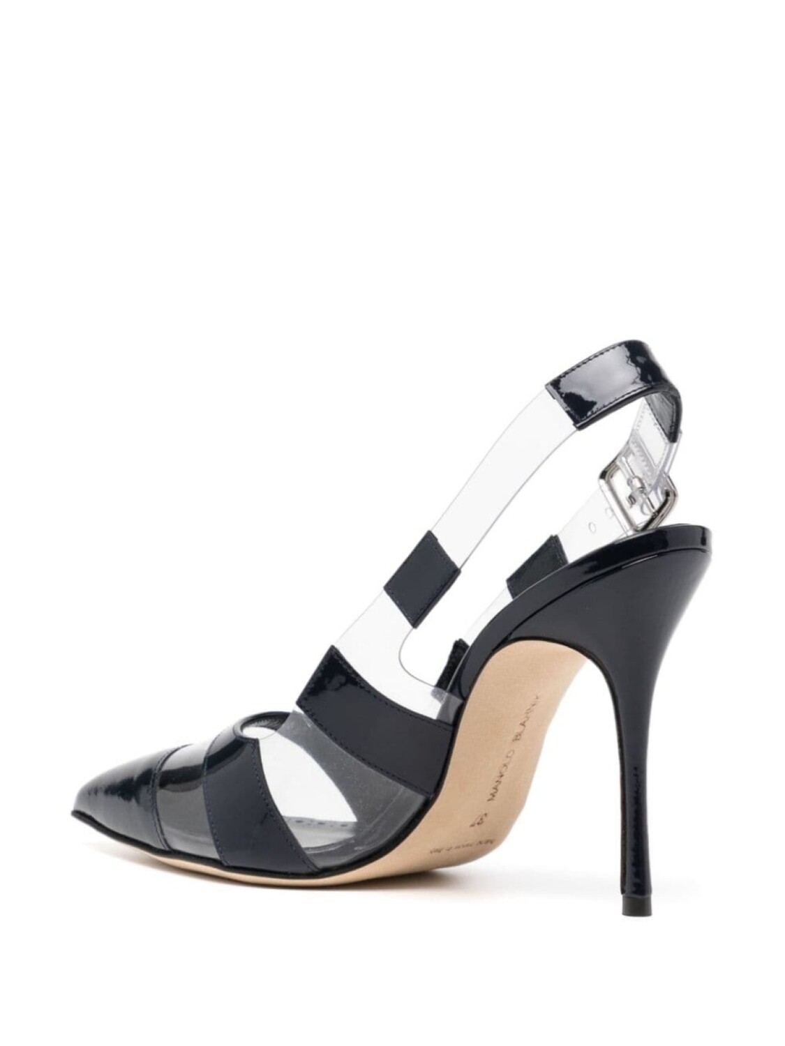Manolo Blahnik туфли-лодочки Uxra 70 мм с открытой пяткой, синий — фото 3